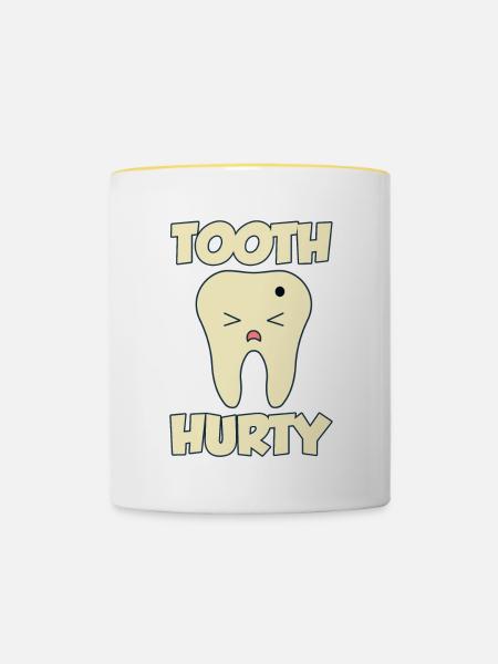 Tooth Hurty 4 - Tasse zweifarbig - Weiß/Gelb