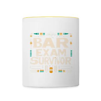 Survivant de l’examen du barreau 13 - Mug contrasté - blanc/jaune - Devant