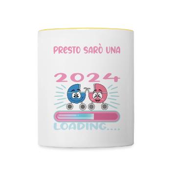 Super Mamma 2024 Loading - Contrasting Mug - white/yellow - Front
