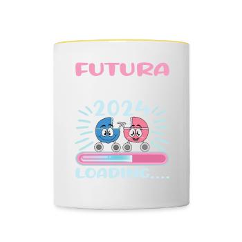 Super Mamma 2024 Loading - Contrasting Mug - white/yellow - Front