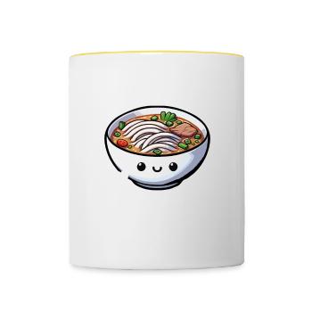 Pho Vietnamese Food Vietnam Pho - Contrasting Mug - white/yellow - Front