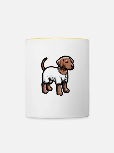 Rhodesian Ridgeback Hund Rhodesian Ridgebacks - Tasse zweifarbig - Weiß/Gelb