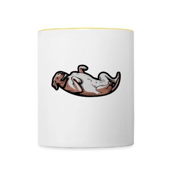 Rhodesian Ridgeback Hund Rhodesian Ridgebacks - Tasse zweifarbig - Weiß/Gelb - Vorne