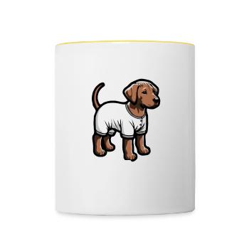 Rhodesian Ridgeback Hund Rhodesian Ridgebacks - Tasse zweifarbig - Weiß/Gelb - Vorne