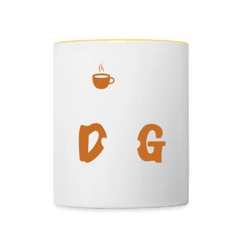 Hundefrisör und Hundepflege - Tasse zweifarbig - Weiß/Gelb - Vorne