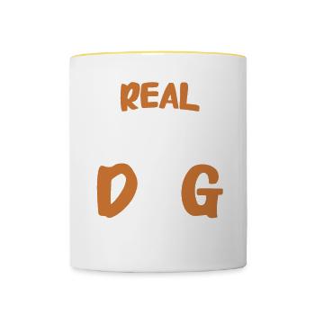 Hundefrisör und Hundepflege - Tasse zweifarbig - Weiß/Gelb - Vorne