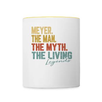 Meyer The Man The Myth Legend - Tasse zweifarbig - Weiß/Gelb - Vorne