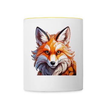 FUCHS - Tasse zweifarbig - Weiß/Gelb - Vorne
