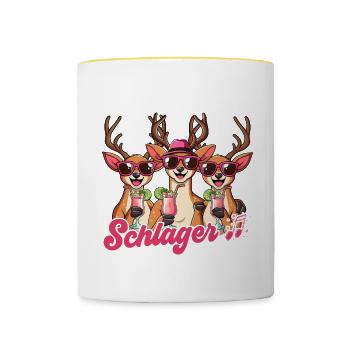Schlager - Tasse zweifarbig - Weiß/Gelb - Vorne