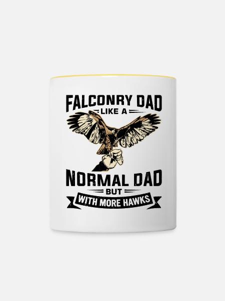 Falke Falkner Spruch - Tasse zweifarbig - Weiß/Gelb