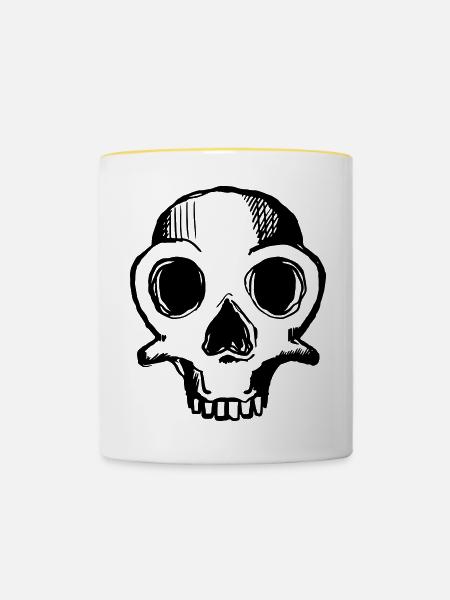 skull 1c - Tasse zweifarbig - Weiß/Gelb