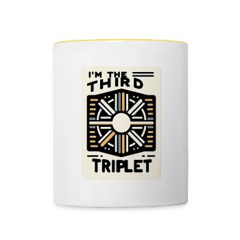 I'm The Third Triplet 6 - Contrasting Mug - white/yellow - Front