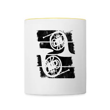Waldhörner - Tasse zweifarbig - Weiß/Gelb - Vorne