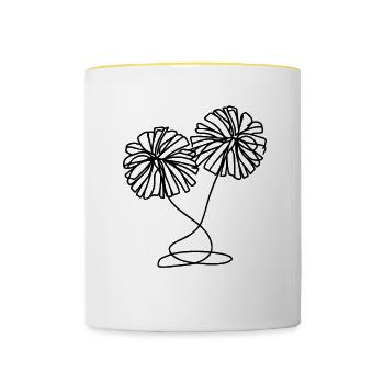 Cheerleader pompoms - Contrasting Mug - white/yellow - Front