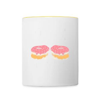 Powered By Donuts - Contrasting Mug - white/yellow - Front