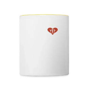 Ballet Dancer Girl Ballet Gymnastics Heartbeat - Contrasting Mug - white/yellow - Front
