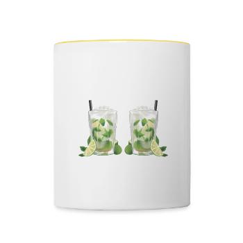 Powered By Mojito - Contrasting Mug - white/yellow - Front