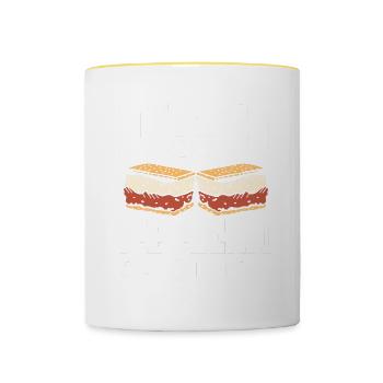Sandwich à la crème glacée - Mug contrasté - blanc/jaune - Devant