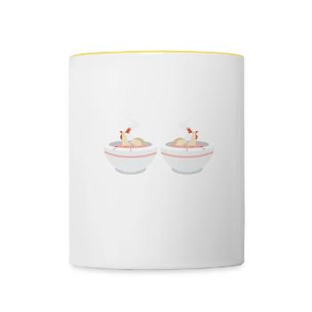 Powered By Chicken Noodle Soup - Contrasting Mug - white/yellow - Front