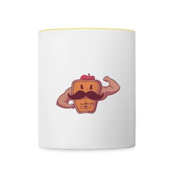 Powered By French Toast - Tasse zweifarbig - Weiß/Gelb - Vorne