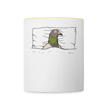 Pyjama officiel de la chemise de nuit Dove - Mug contrasté - blanc/jaune - Devant