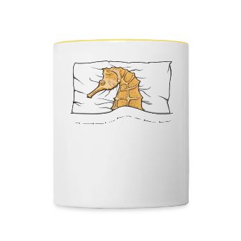 Pyjama officiel Pyjama Pyjama Hippocampe - Mug contrasté - blanc/jaune - Devant
