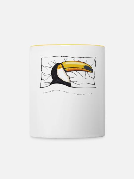 Offizielles Schlafshirt Tukan Schlafanzug - Tasse zweifarbig - Weiß/Gelb