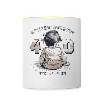CHILD 40TH BIRTHDAY - Contrasting Mug - white/yellow - Front