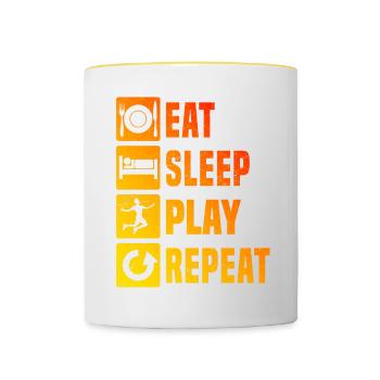 Badminton Badminton Joueurs Hommes Femmes Squash - Mug contrasté - blanc/jaune - Devant