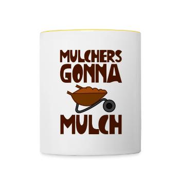 Broyeurs allant au paillis 2 - Mug contrasté - blanc/jaune - Devant