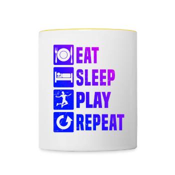 Squash Badminton Players Men Women Badminton - Contrasting Mug - white/yellow - Front
