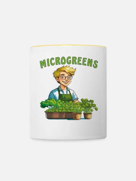 PFLANZEN MICROGREENS - Tasse zweifarbig - Weiß/Gelb
