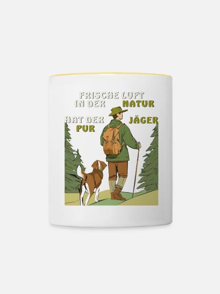 JÄGER FRISCHE LUFT NATUR - Tasse zweifarbig - Weiß/Gelb