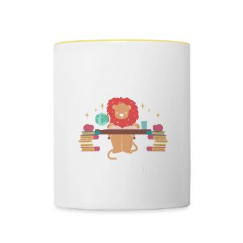 School 1. Grade - Tasse zweifarbig - Weiß/Gelb - Vorne