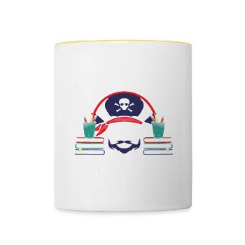 School 1. Grade - Tasse zweifarbig - Weiß/Gelb - Vorne