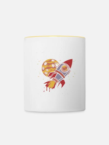 School 1. Grade - Tasse zweifarbig - Weiß/Gelb