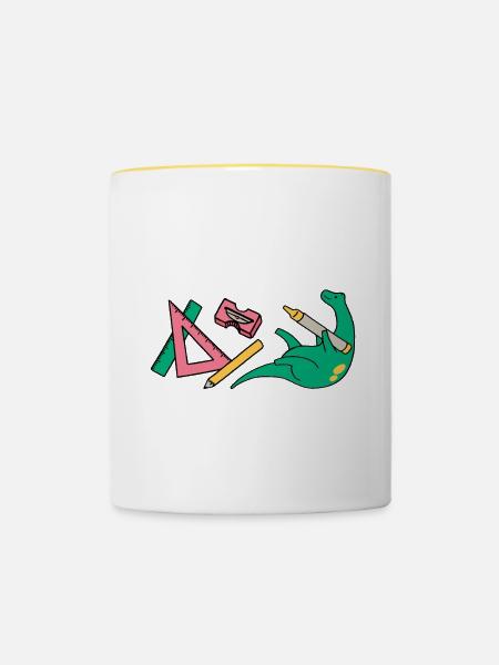 School 1. Grade - Tasse zweifarbig - Weiß/Gelb