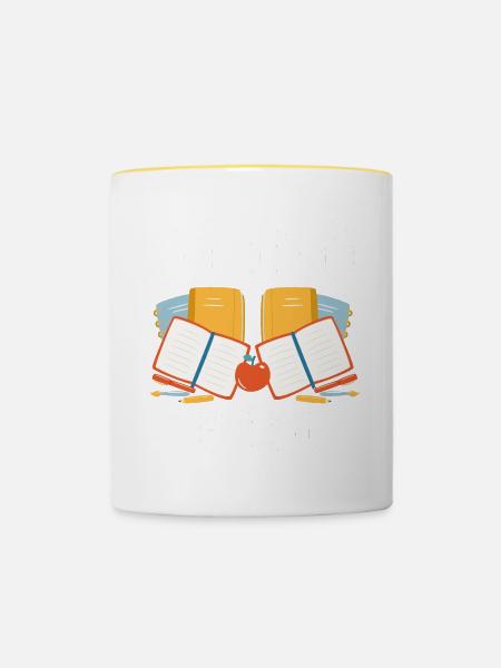 School 1. Grade - Tasse zweifarbig - Weiß/Gelb