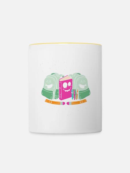 School 1. Grade - Tasse zweifarbig - Weiß/Gelb