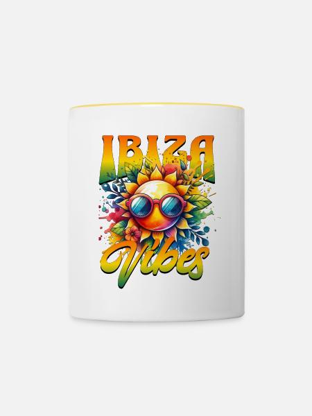 Ibiza Vibes - Tasse zweifarbig - Weiß/Gelb
