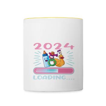 Zia 2024 Loading Tante 2024 - Tasse zweifarbig - Weiß/Gelb - Vorne