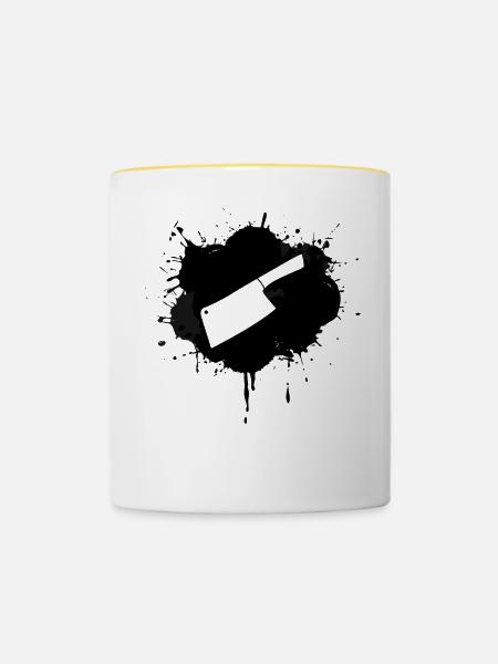 Hackbeil - Tasse zweifarbig - Weiß/Gelb