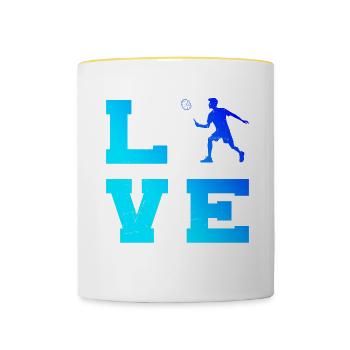 Badminton player Squash Badminton Badminton - Contrasting Mug - white/yellow - Front