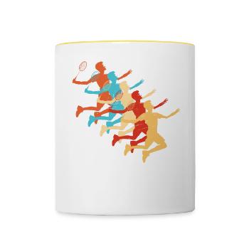 Badminton Squash Men's Badminton Women's Badminton - Contrasting Mug - white/yellow - Front