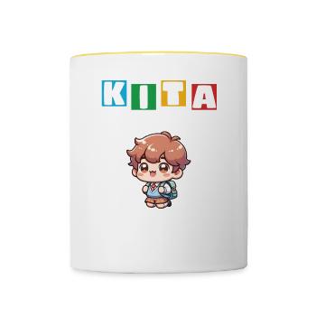 KITA Leavers School Child School Enrollment - Contrasting Mug - white/yellow - Front
