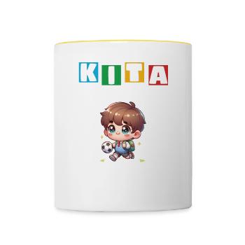KITA Leavers School Child School Enrollment - Contrasting Mug - white/yellow - Front