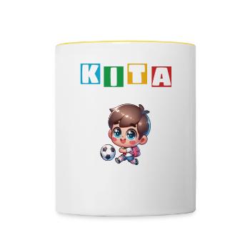 KITA Leavers School Child School Enrollment - Contrasting Mug - white/yellow - Front