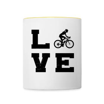 Cyclisme Femmes Cyclisme Cyclisme Cyclisme - Mug contrasté - blanc/jaune - Devant