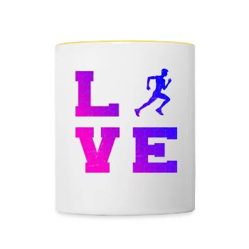 Running Cross Country Running Jogging Men - Contrasting Mug - white/yellow - Front