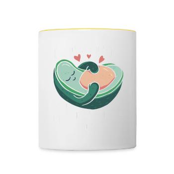 I Just Really Like Avocados Ok Avocado - Contrasting Mug - white/yellow - Front
